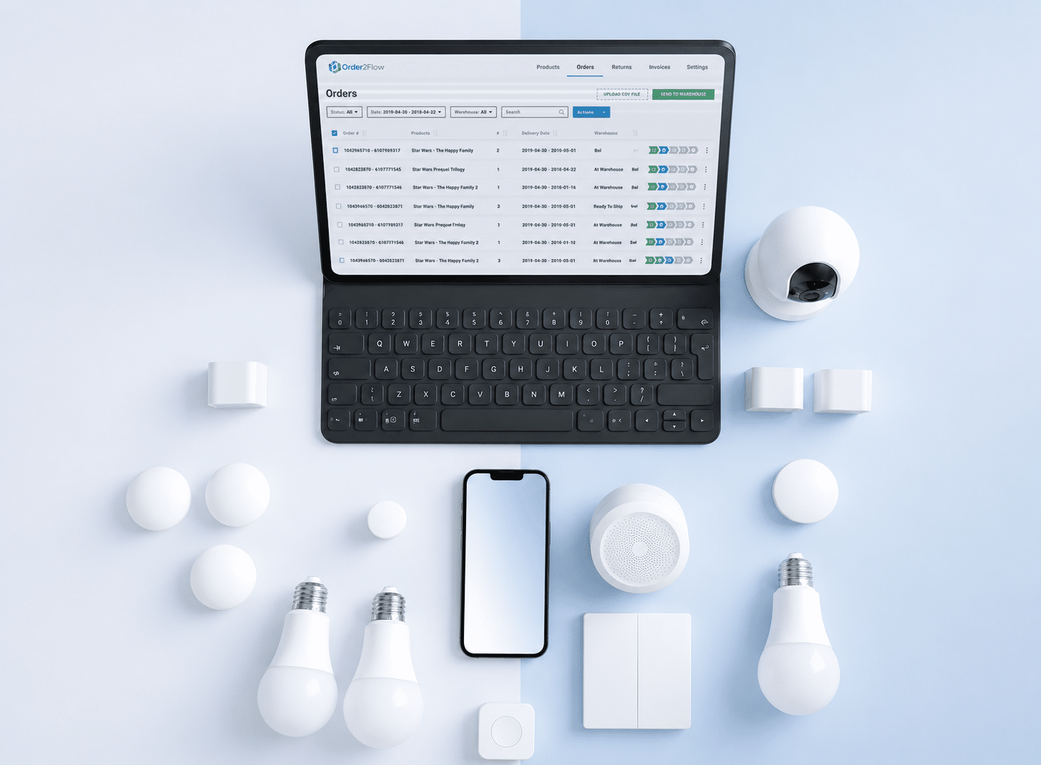 Productbeheer - orderoverzicht op tablet