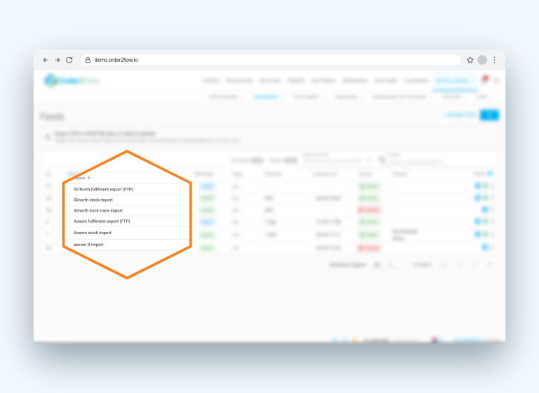 Order2Flow - Feed management