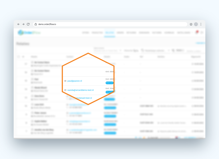 Order2Flow - KVK-lookup