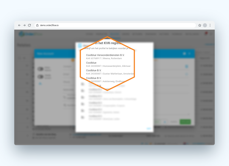 Order2Flow - KVK-lookup